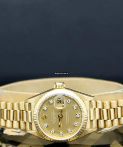 Neat Fake Rolex Lady-datejust 6917 Caliber 2135 Automatic Movement 26mm Yellow Gold Case Womens Watch
