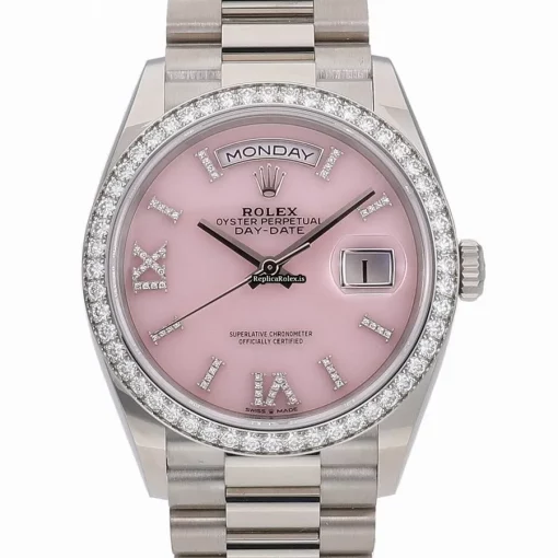 Appealing Imitation Rolex Day-date 36 128349rbr Caliber 3255 Automatic Movement 36mm White Gold Case Watch