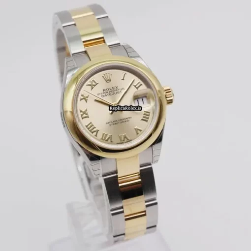 Nice Replica Rolex Lady-datejust 279163 Automatic Movement 28mm Gold/steel Case Womens Watch - Image 4