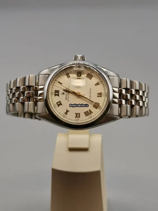 Affordable Imitation Rolex Oyster Precision 6694 Caliber 1225 Manual Winding Movement 34x40mm Steel Case Mens/unisex Watch