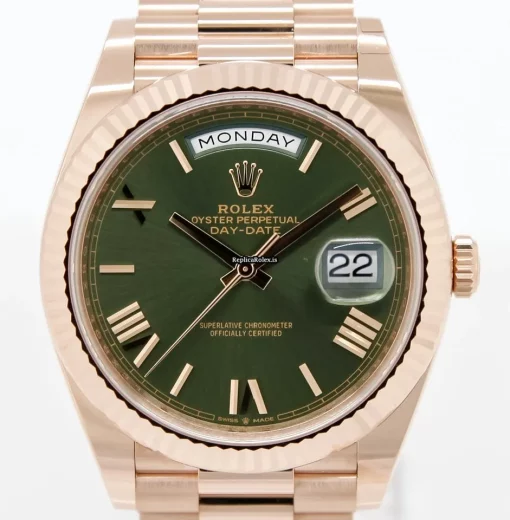 Incredible Fake Rolex Day-date 40 228235 Caliber 3255 Automatic Movement 40mm Rose Gold Case Mens/unisex Watch