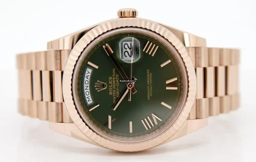 Incredible Fake Rolex Day-date 40 228235 Caliber 3255 Automatic Movement 40mm Rose Gold Case Mens/unisex Watch - Image 3