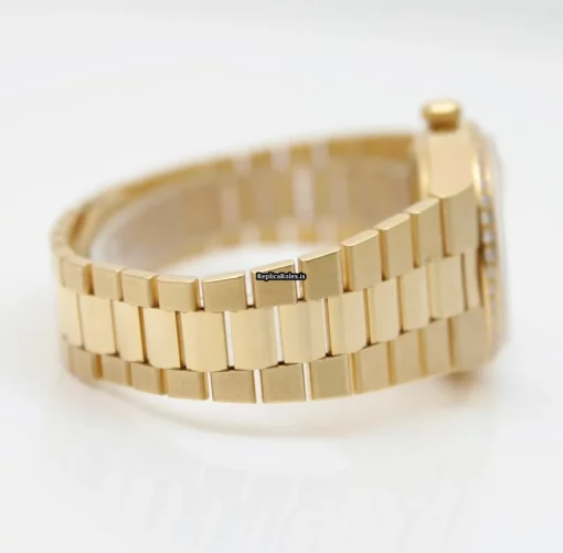 Lovely Replica Rolex Day-date Oysterquartz 19048 Caliber 5055 Quartz Movement 36mm Yellow Gold Case Mens/unisex Watch - Image 12
