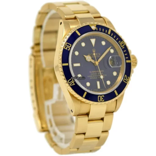 Incredible Clone Rolex Submariner Date 16808 Automatic Movement 40mm Yellow Gold Case Mens/unisex Watch - Image 5