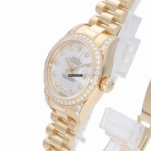 Superior Replica Rolex Lady-datejust 179158ng Caliber 2235 Automatic Movement 26mm Yellow Gold Case Watch - Image 2