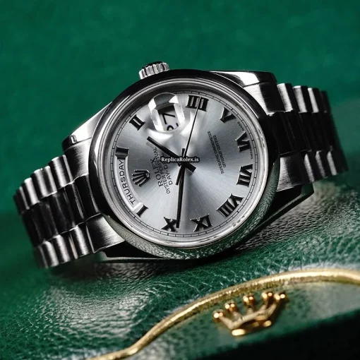 Trustworthy Replica Rolex Day-date 36 118206 Automatic Movement 36mm Platinum Case Mens/unisex Watch - Image 3