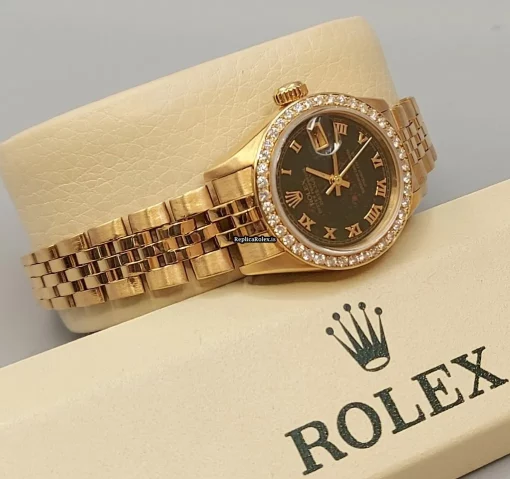 Unique Replica Rolex Lady-datejust 69138 Caliber 2135 Automatic Movement 26mm Yellow Gold Case Womens Watch - Image 2