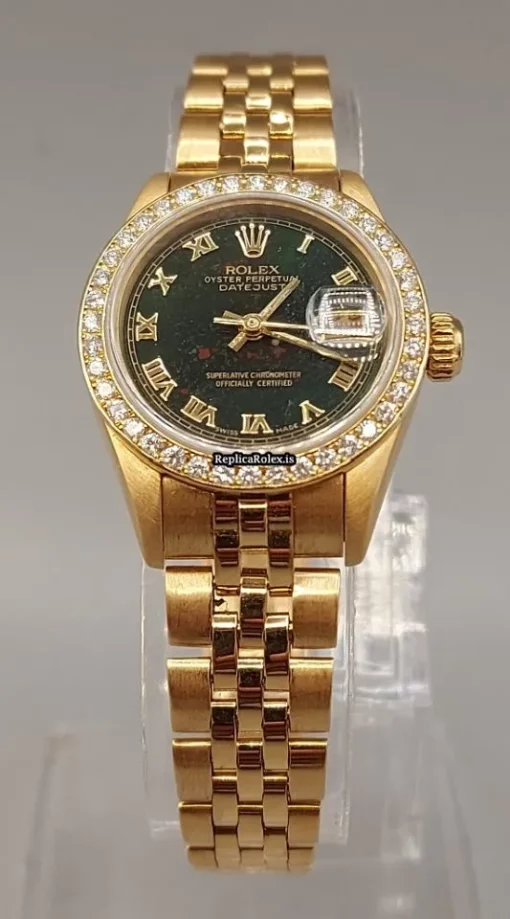 Unique Replica Rolex Lady-datejust 69138 Caliber 2135 Automatic Movement 26mm Yellow Gold Case Womens Watch - Image 4