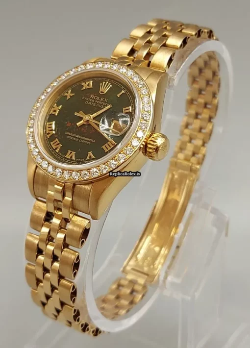 Unique Replica Rolex Lady-datejust 69138 Caliber 2135 Automatic Movement 26mm Yellow Gold Case Womens Watch - Image 5