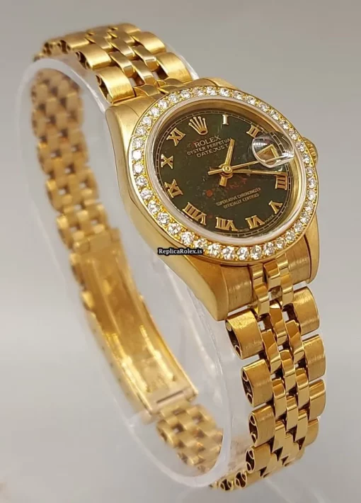 Unique Replica Rolex Lady-datejust 69138 Caliber 2135 Automatic Movement 26mm Yellow Gold Case Womens Watch - Image 6