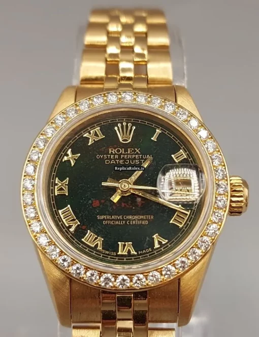 Unique Replica Rolex Lady-datejust 69138 Caliber 2135 Automatic Movement 26mm Yellow Gold Case Womens Watch - Image 7