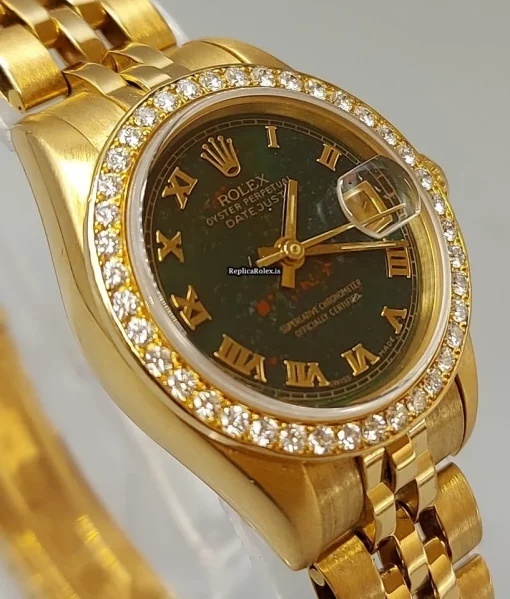 Unique Replica Rolex Lady-datejust 69138 Caliber 2135 Automatic Movement 26mm Yellow Gold Case Womens Watch - Image 9