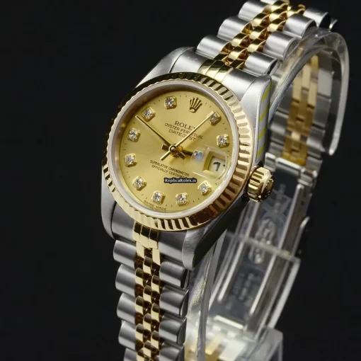 Good Replica Rolex Lady-datejust 69173 Caliber 2135 Automatic Movement 26mm Gold/steel Case Womens Watch - Image 10