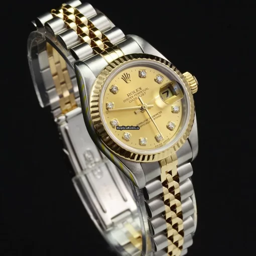 Good Replica Rolex Lady-datejust 69173 Caliber 2135 Automatic Movement 26mm Gold/steel Case Womens Watch - Image 11