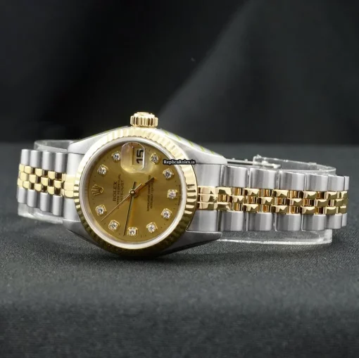 Good Replica Rolex Lady-datejust 69173 Caliber 2135 Automatic Movement 26mm Gold/steel Case Womens Watch - Image 3