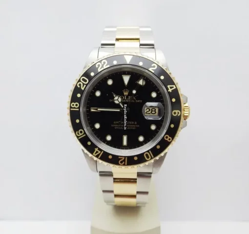 Swiss Fake Rolex Gmt-master II 16713 Caliber 3185 Automatic Movement 40mm Gold/steel Case Mens/unisex Watch - Image 2