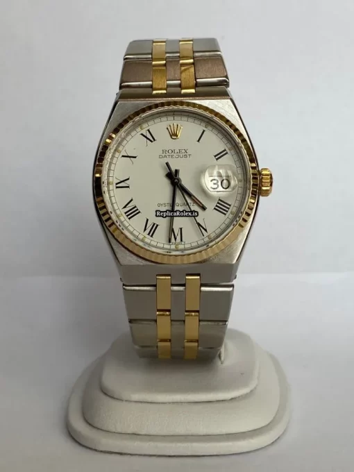 Great Copies Rolex Datejust Oysterquartz 17013 Caliber 5035 Quartz Movement 36x42mm Gold/steel Case Mens/unisex Watch - Image 2