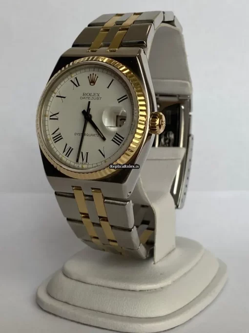 Great Copies Rolex Datejust Oysterquartz 17013 Caliber 5035 Quartz Movement 36x42mm Gold/steel Case Mens/unisex Watch - Image 3