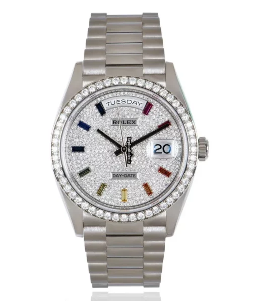 Reliable Fake Rolex Day-date 36 128349rbr Automatic Movement 36mm White Gold Case Mens/unisex Watch