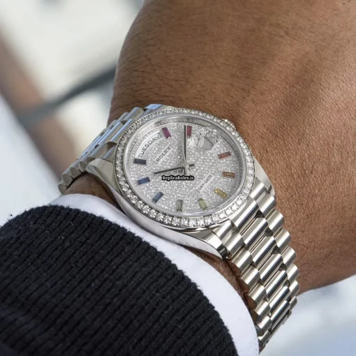 Reliable Fake Rolex Day-date 36 128349rbr Automatic Movement 36mm White Gold Case Mens/unisex Watch - Image 8