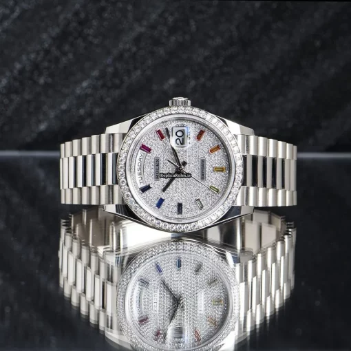 Reliable Fake Rolex Day-date 36 128349rbr Automatic Movement 36mm White Gold Case Mens/unisex Watch - Image 9