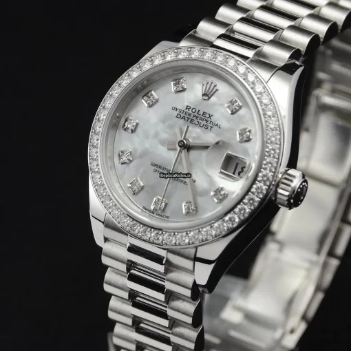 Incredible Replica Rolex Lady-datejust 279136rbr Caliber 2236 Automatic Movement 28mm Platinum Case Womens Watch - Image 12