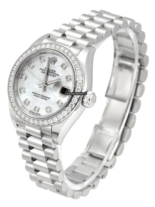 Incredible Replica Rolex Lady-datejust 279136rbr Caliber 2236 Automatic Movement 28mm Platinum Case Womens Watch - Image 2