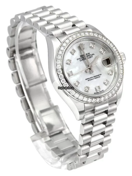 Incredible Replica Rolex Lady-datejust 279136rbr Caliber 2236 Automatic Movement 28mm Platinum Case Womens Watch - Image 3
