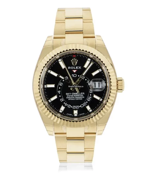 Marvellous Replica Rolex Sky-dweller 326938 Caliber 9001 Automatic Movement 42mm Yellow Gold Case Mens/unisex Watch