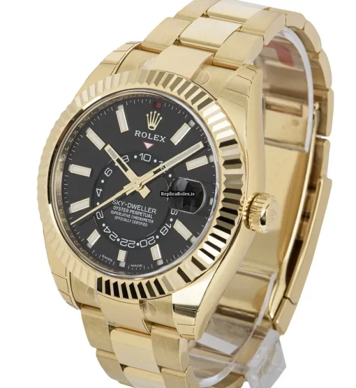 Marvellous Replica Rolex Sky-dweller 326938 Caliber 9001 Automatic Movement 42mm Yellow Gold Case Mens/unisex Watch - Image 3