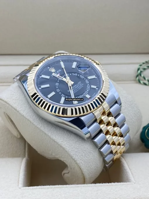 Fantastic Knockoff Rolex Sky-dweller 326933 Caliber 9001 Automatic Movement 42mm Gold/steel Case Mens/unisex Watch - Image 3