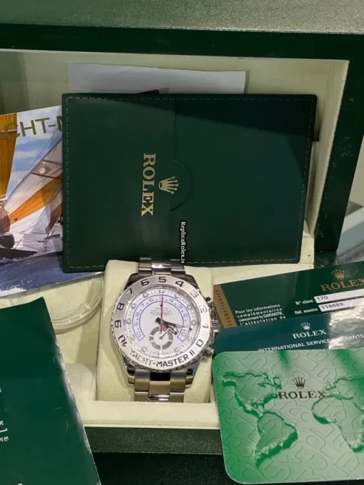 Ideal Replica Rolex Yacht-master II 116689 Caliber 4160 Automatic Movement 44mm White Gold Case Mens/unisex Watch - Image 4