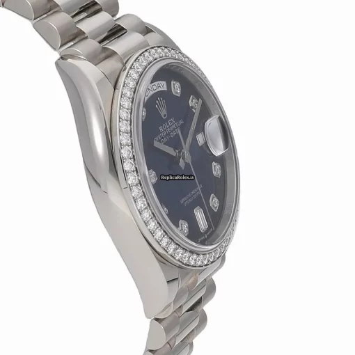 Swiss Fake Rolex Day-date 36 128349rbr Caliber 3255 Automatic Movement 36mm White Gold Case Watch - Image 3