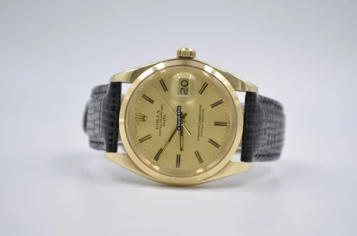 Distinctive Replica Rolex Oyster Perpetual Date 1503 Caliber 1570 Automatic Movement 34mm Yellow Gold Case Mens/unisex Watch - Image 5