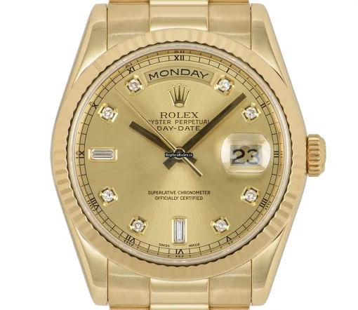 Defect Replica Rolex Day-date 36 118238 Automatic Movement 36mm Yellow Gold Case Mens/unisex Watch - Image 2