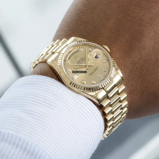 Defect Replica Rolex Day-date 36 118238 Automatic Movement 36mm Yellow Gold Case Mens/unisex Watch - Image 8