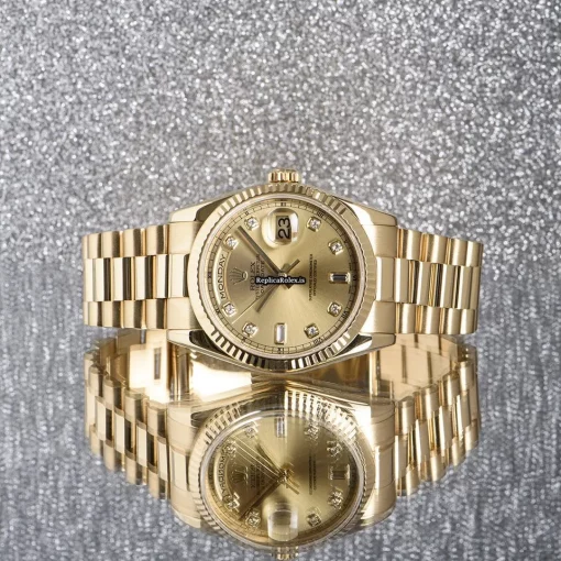 Defect Replica Rolex Day-date 36 118238 Automatic Movement 36mm Yellow Gold Case Mens/unisex Watch - Image 9