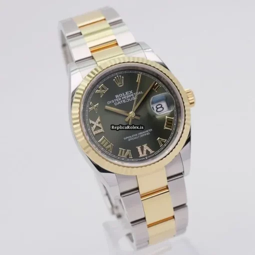 Cheap Fake Rolex Datejust 126233 Automatic Movement 36mm Gold/steel Case Womens Watch - Image 4