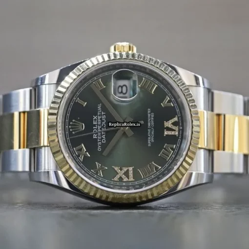 Cheap Fake Rolex Datejust 126233 Automatic Movement 36mm Gold/steel Case Womens Watch - Image 9