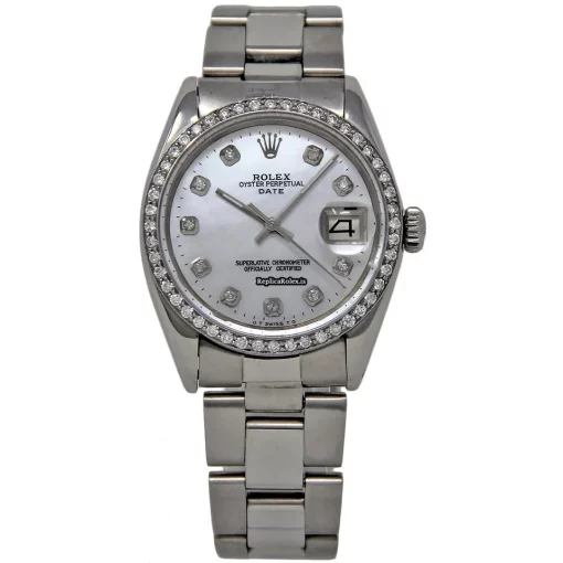 Defect Copy Rolex Oyster Perpetual Date 1500 Automatic Movement 34mm Steel Case Womens Watch - Image 2