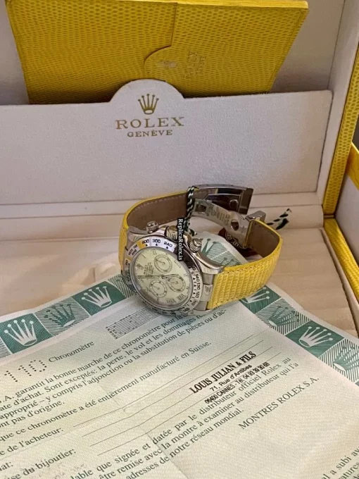 Popular Fake Rolex Daytona 116519 Caliber 4130 Automatic Movement 40mm White Gold Case Mens/unisex Watch - Image 9