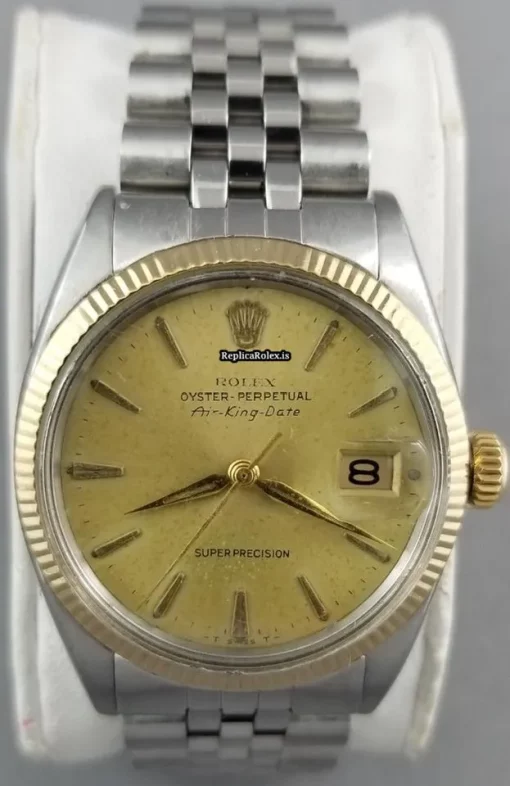Cheap Fake Rolex Air King Date 5701 Caliber 1535 Automatic Movement 34x41mm Gold/steel Case Mens/unisex Watch