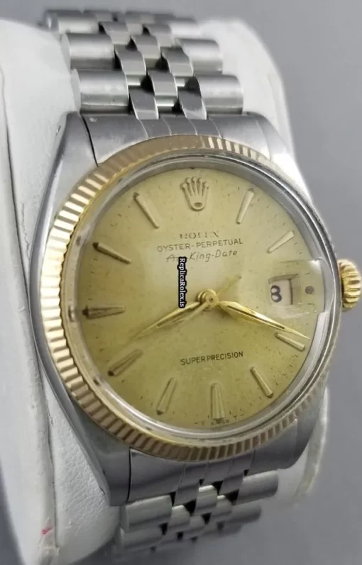 Cheap Fake Rolex Air King Date 5701 Caliber 1535 Automatic Movement 34x41mm Gold/steel Case Mens/unisex Watch - Image 3