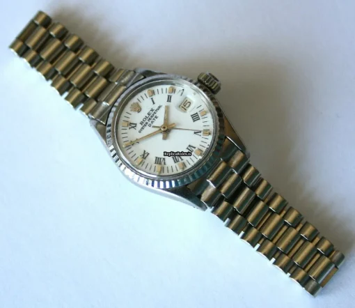 High-end Replicas Rolex Oyster Perpetual Lady Date 6517 Caliber 1161 Automatic Movement 26mm White Gold Case Womens Watch