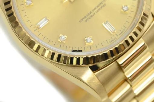 Excellent Replica Rolex Day-date 36 18238 Caliber 3155 Automatic Movement 36mm Yellow Gold Case Mens/unisex Watch - Image 4