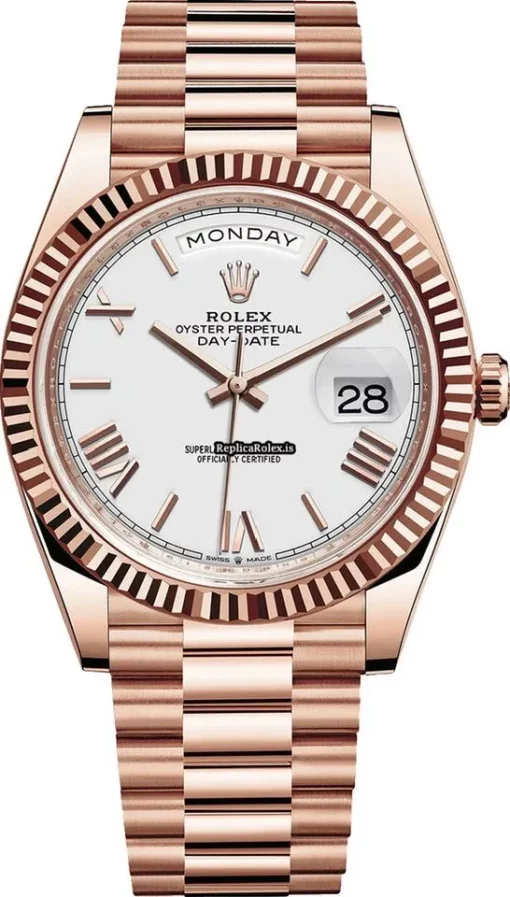 Incredible Replica Rolex Day-date 40 228235 Caliber 3255 Automatic Movement 40mm Rose Gold Case Mens/unisex Watch - Image 7