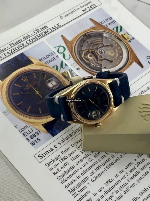 Perfect Replica Rolex Datejust 6605 Caliber 1065 Automatic Movement 36mm Rose Gold Case Mens/unisex Watch - Image 8