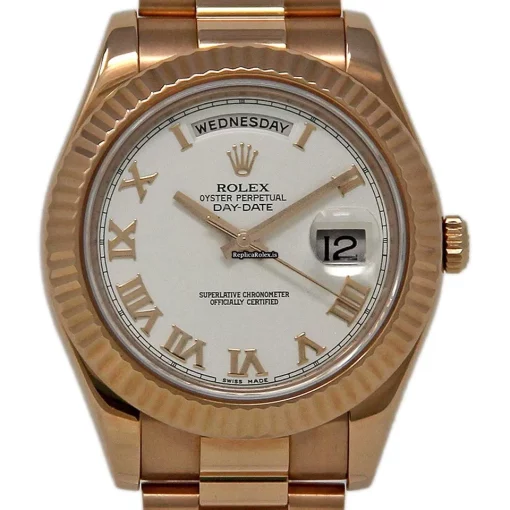 Lovely Replica Rolex Day-date II 218235 Caliber 3156 Automatic Movement 41mm Rose Gold Case Mens/unisex Watch