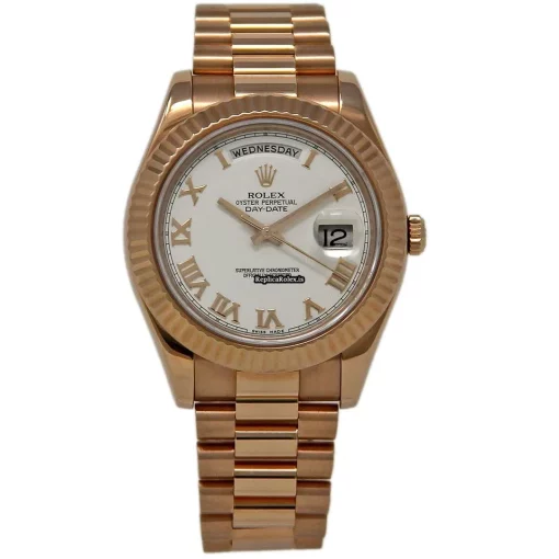 Lovely Replica Rolex Day-date II 218235 Caliber 3156 Automatic Movement 41mm Rose Gold Case Mens/unisex Watch - Image 2