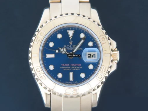 Awesome Replica Rolex Yacht-master 69628 Automatic Movement 30mm Yellow Gold Case Womens Watch - Image 2